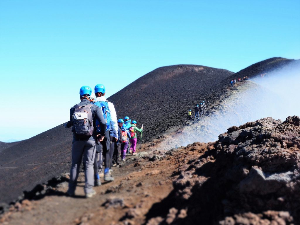 Birch woods and volcanic sand on Etna